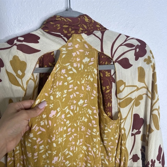 Free People Kimono Top Women One Size Open Front Duster Floral Marley Boho P - Picture 8 of 9